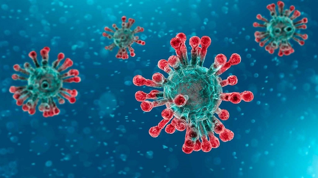 Diseño digital de como sería la estructura del coronavirus