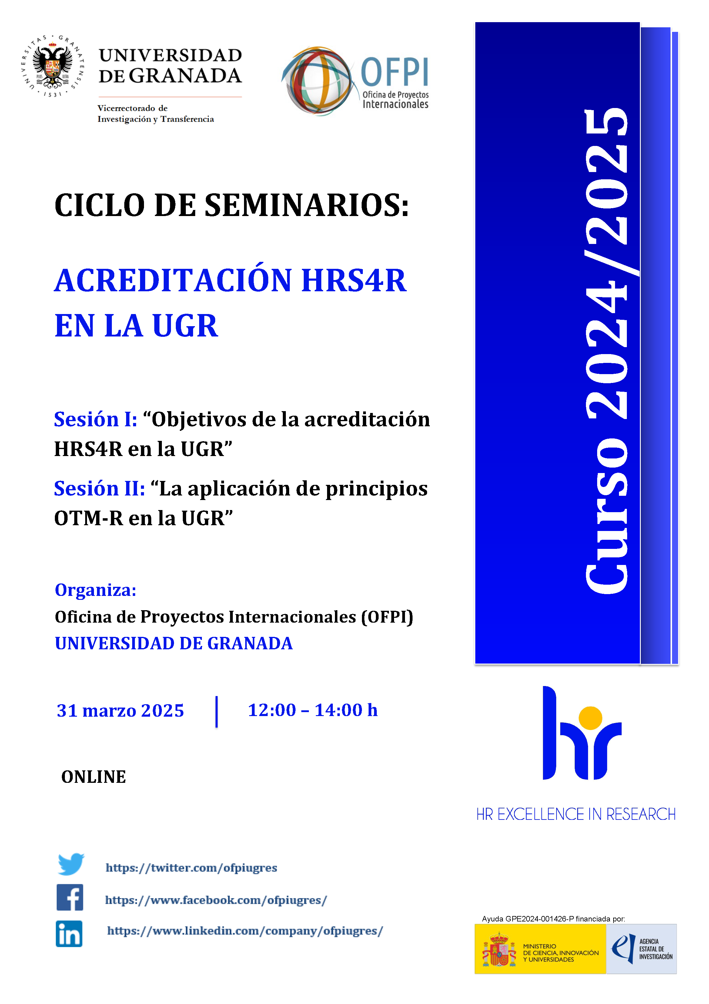Seminar Series HRS4R UGR | S1 y S2