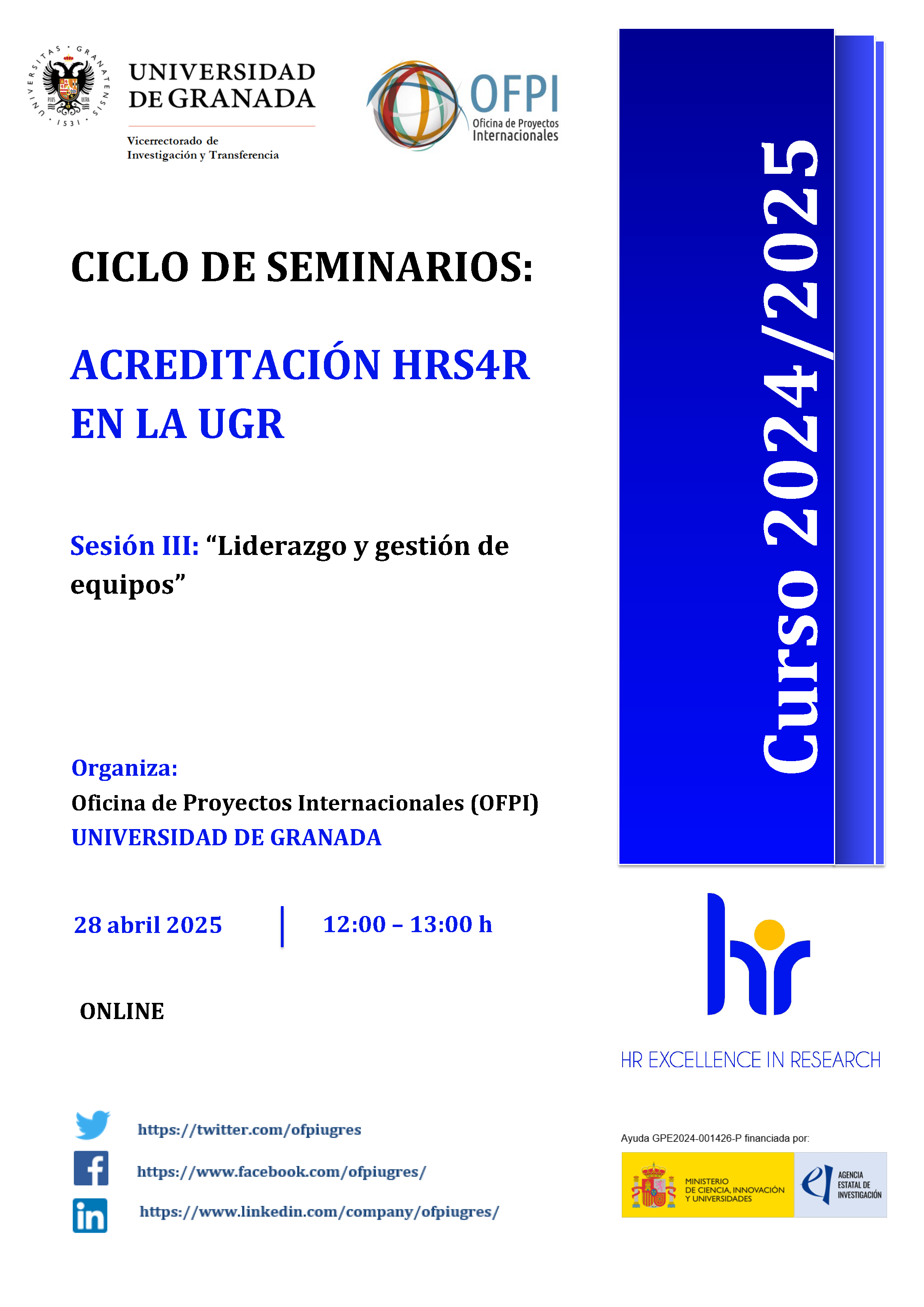 Seminar Series HRS4R UGR | S3