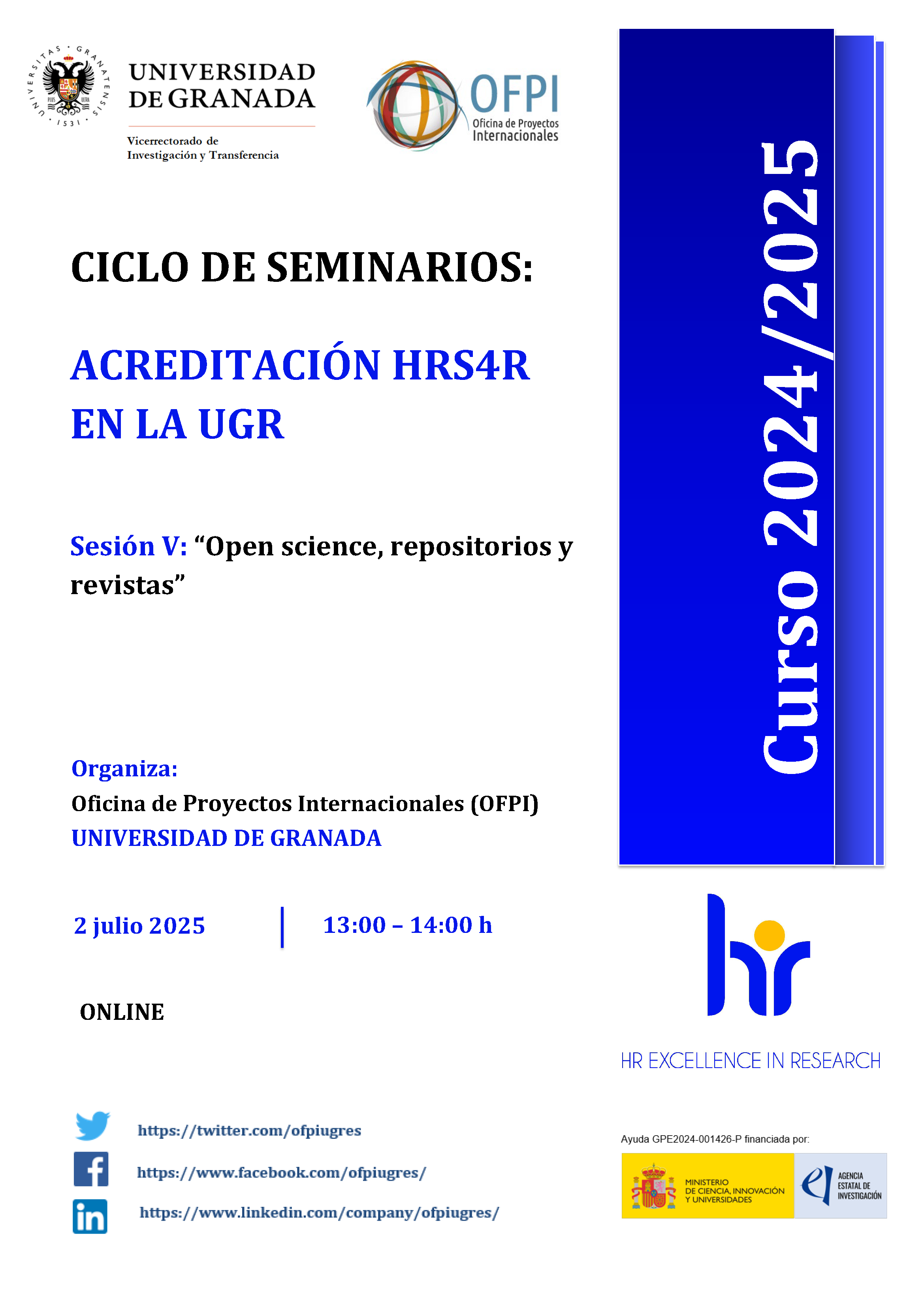 Seminar Series HRS4R UGR | S5